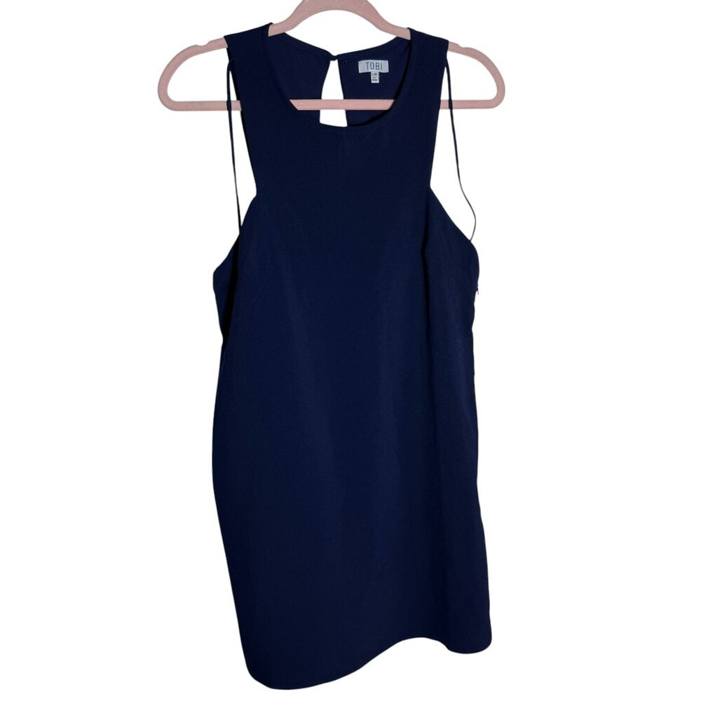 TOBI Navy Cutout Sleeveless Mini Sheath Dress – Size Large